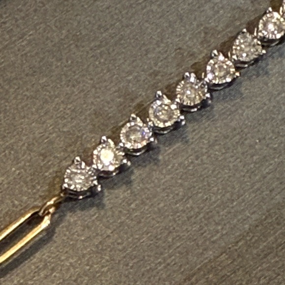 Diamond and paperclip tennis bracelet - Picture 13 of 14